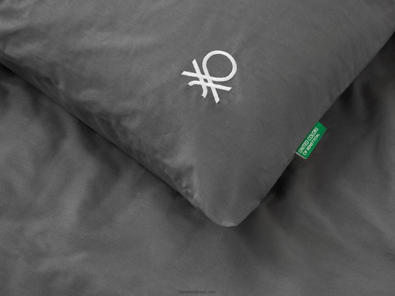 jogo de lençol 160x270 cm Benetton R8L4P3372 cinza escuro