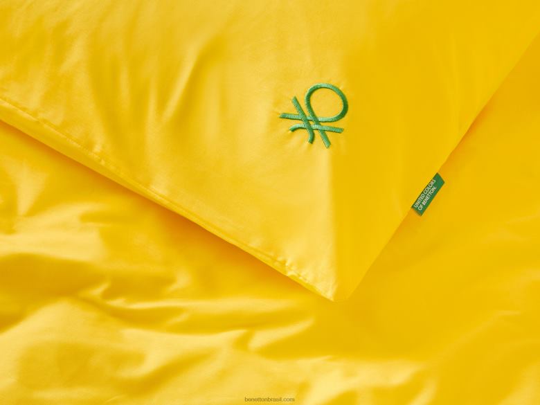 jogo de lençol 260x290 cm Benetton R8L4P3359 amarelo