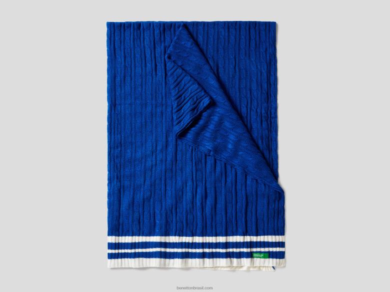 capa de malha de cabo Benetton R8L4P3376 azul claro