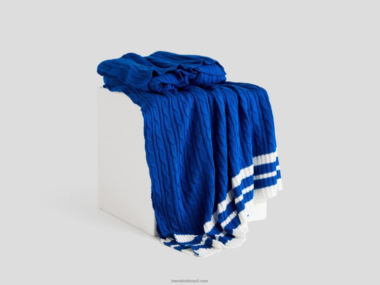 capa de malha de cabo Benetton R8L4P3376 azul claro