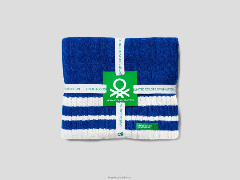 capa de malha de cabo Benetton R8L4P3376 azul claro