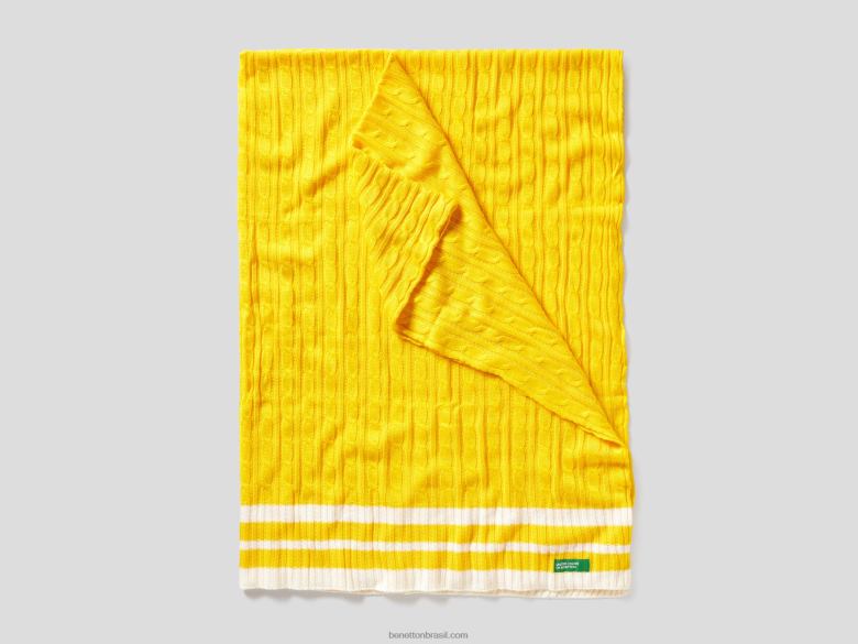 capa de malha de cabo Benetton R8L4P6017 amarelo