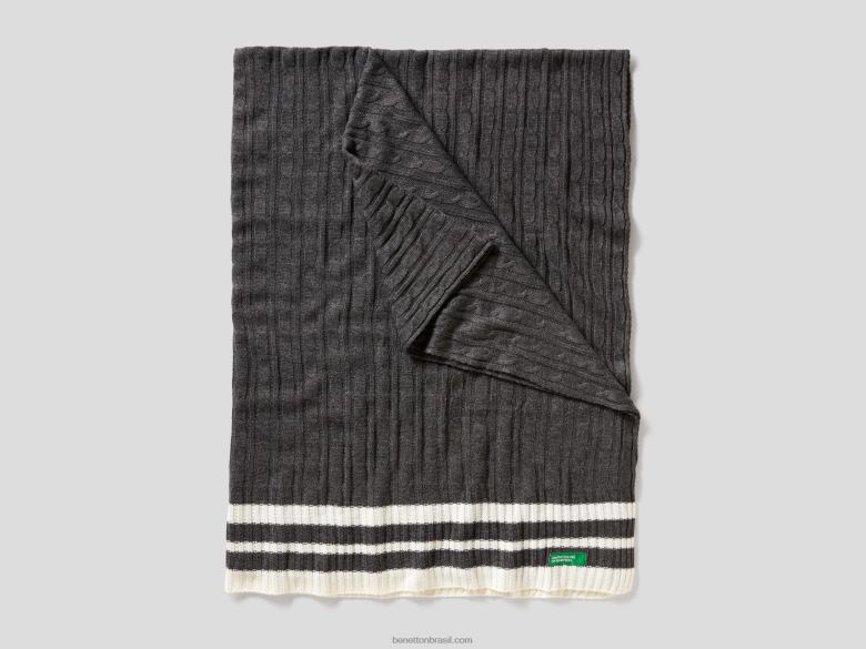 capa de malha de cabo Benetton R8L4P6024 cinza